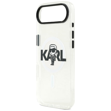 Husa de protectie Karl Lagerfeld IML MagSafe Sketch Logo (KLHMP17MHGKIGKBT) compatibil cu iPhone 17 Air, Transparent Karl