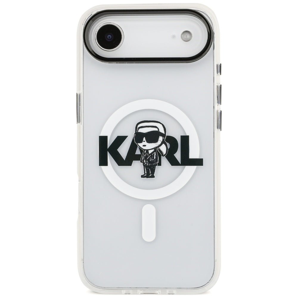 Husa de protectie Karl Lagerfeld IML MagSafe Sketch Logo (KLHMP17MHGKIGKBT) compatibil cu iPhone 17 Air, Transparent Karl