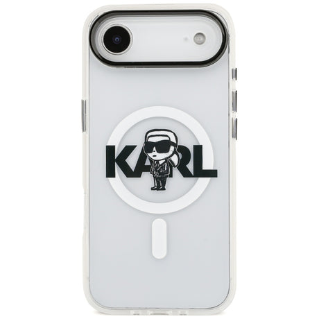Husa de protectie Karl Lagerfeld IML MagSafe Sketch Logo (KLHMP17MHGKIGKBT) compatibil cu iPhone 17 Air, Transparent Karl