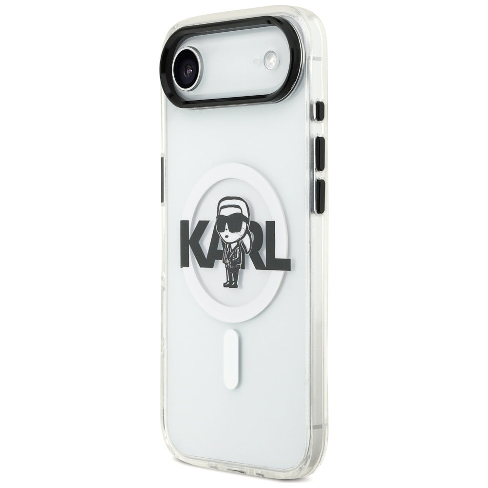 Husa de protectie Karl Lagerfeld IML MagSafe Sketch Logo (KLHMP17MHGKIGKBT) compatibil cu iPhone 17 Air, Transparent Karl