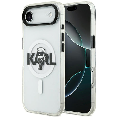 Husa de protectie Karl Lagerfeld IML MagSafe Sketch Logo (KLHMP17MHGKIGKBT) compatibil cu iPhone 17 Air, Transparent Karl