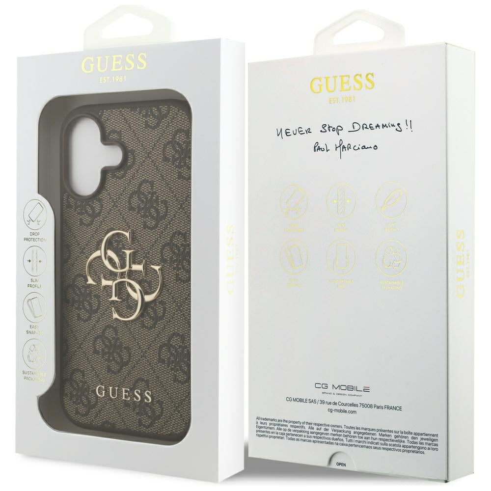 Husa de protectie Guess Hardcase 4G Big Logo (GUHCP17S4GMGBR) compatibil cu iPhone 17, Maro
