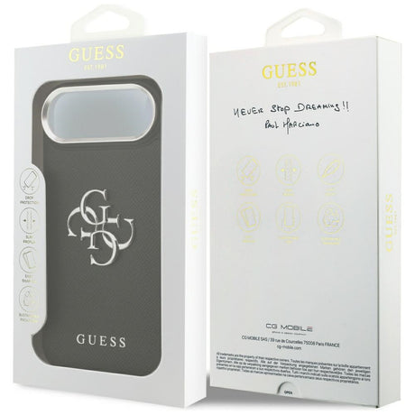 Husa de protectie Guess Hardcase 4G Grained Big and Classic Logo (GUHCP17MPG4SMCEK) compatibil cu iPhone 17 Air, Negru