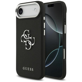 Husa de protectie Guess Hardcase 4G Grained Big and Classic Logo (GUHCP17MPG4SMCEK) compatibil cu iPhone 17 Air, Negru