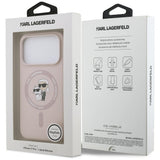 Husa de protectie Karl Lagerfeld Silicone Ring MagSafe (KLHMP17LSCMKCRHP) compatibil cu iPhone 17 Pro, Roz Karl&Choupette