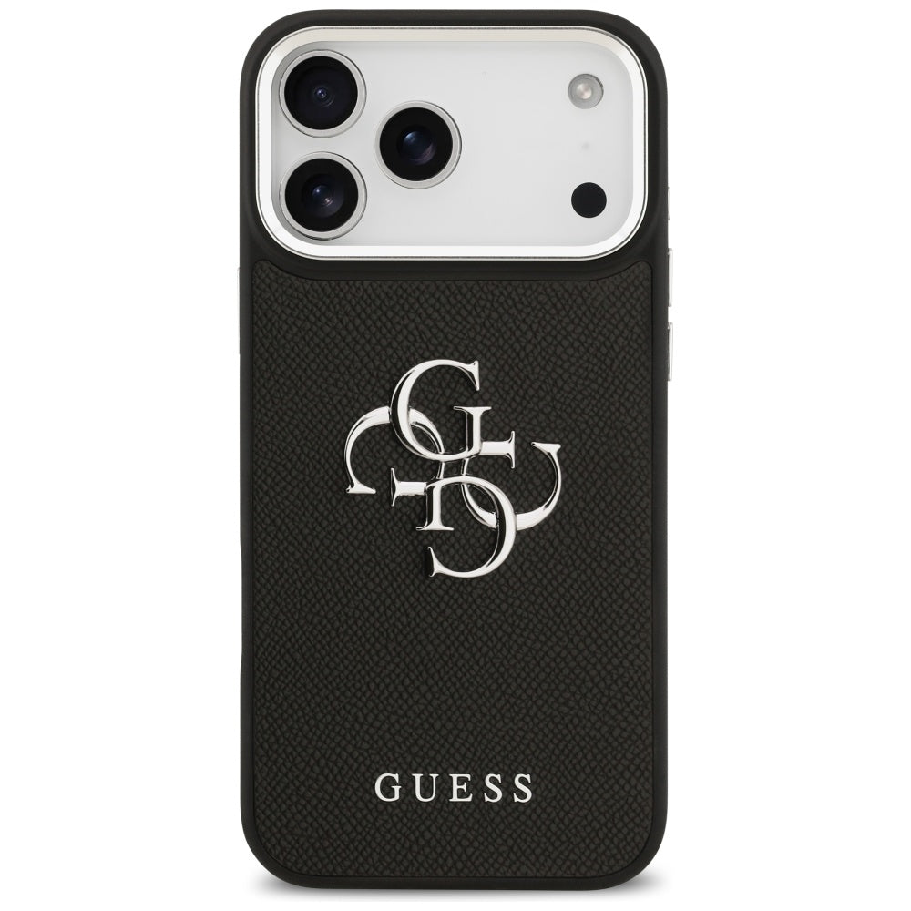 Husa de protectie Guess Hardcase 4G Grained Big and Classic Logo (GUHCP17LPG4SMCEK) compatibil cu iPhone 17 Pro, Negru