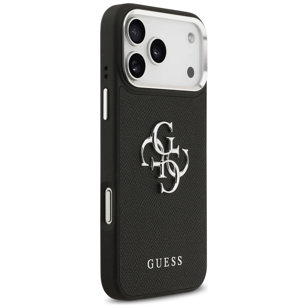 Husa de protectie Guess Hardcase 4G Grained Big and Classic Logo (GUHCP17LPG4SMCEK) compatibil cu iPhone 17 Pro, Negru