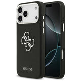 Husa de protectie Guess Hardcase 4G Grained Big and Classic Logo (GUHCP17LPG4SMCEK) compatibil cu iPhone 17 Pro, Negru
