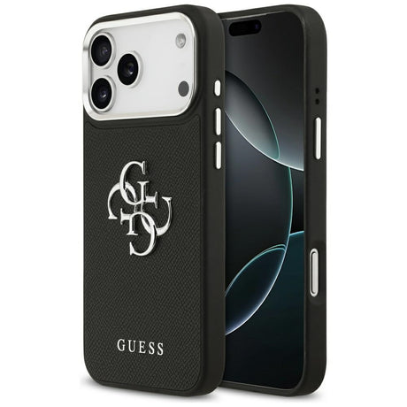 Husa de protectie Guess Hardcase 4G Grained Big and Classic Logo (GUHCP17LPG4SMCEK) compatibil cu iPhone 17 Pro, Negru