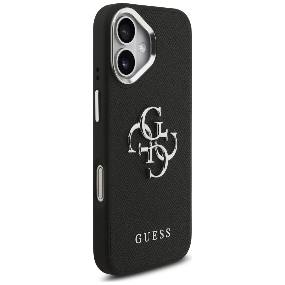 Husa de protectie Guess Hardcase 4G Grained Big and Classic Logo (GUHCP17SPG4SMCEK) compatibil cu iPhone 17, Negru