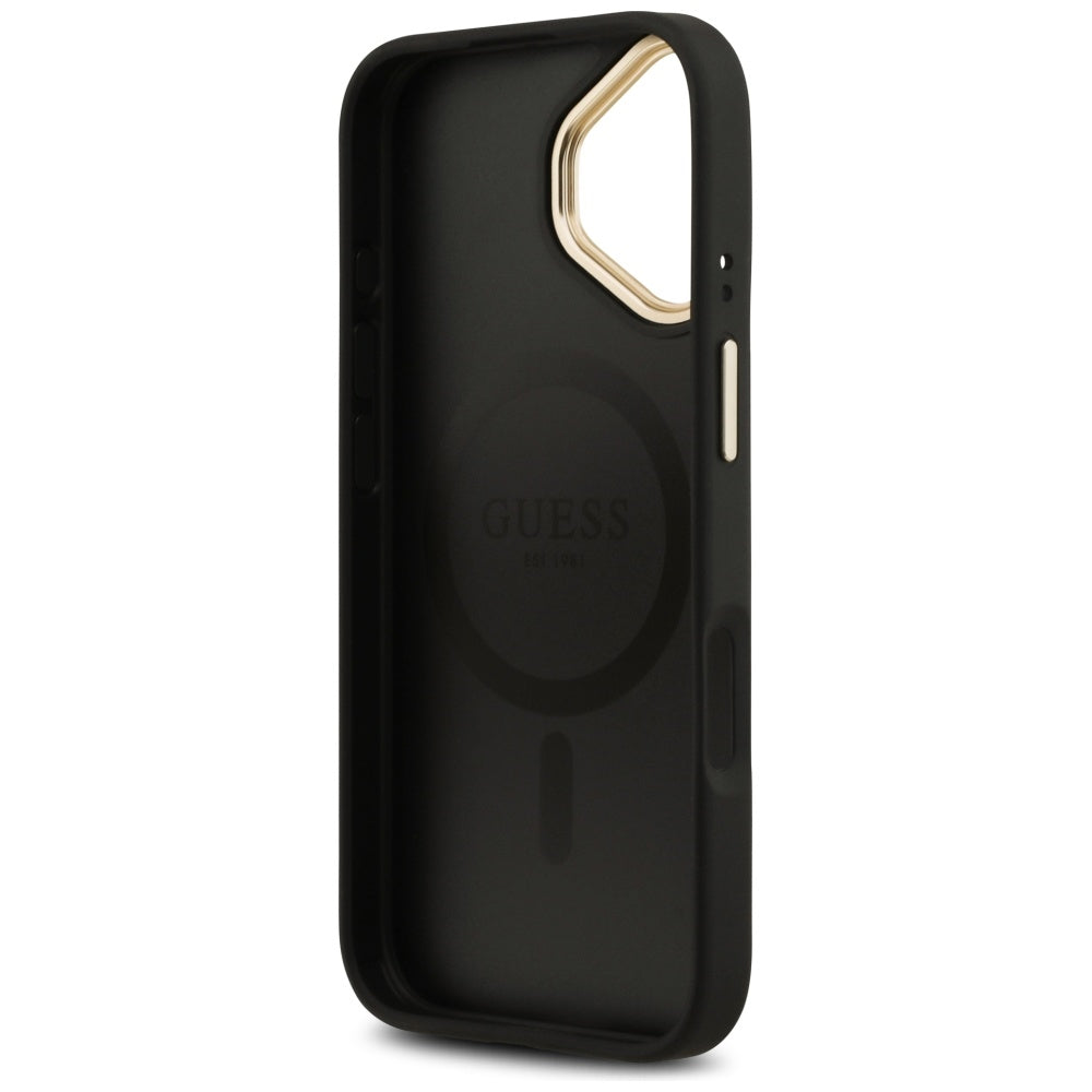 Husa de protectie Guess Hardcase 4G Classic MagSafe (GUHMP17SP4MSEGCK) compatibil cu iPhone 17, Negru