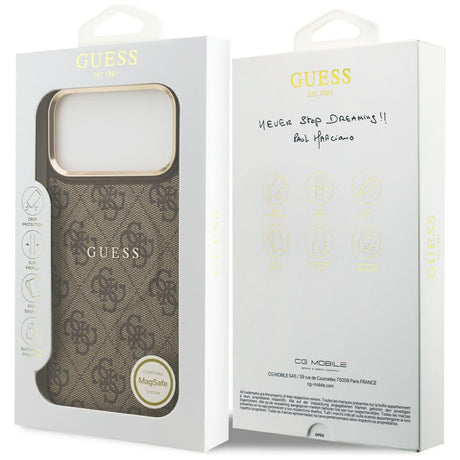 Husa de protectie Guess Hardcase 4G Classic MagSafe (GUHMP17LP4MSEGCW) compatibil cu iPhone 17 Pro, Maro