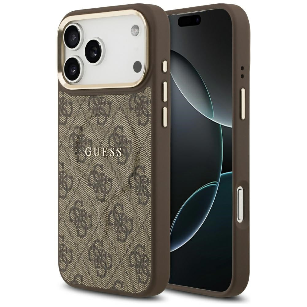 Husa de protectie Guess Hardcase 4G Classic MagSafe (GUHMP17LP4MSEGCW) compatibil cu iPhone 17 Pro, Maro