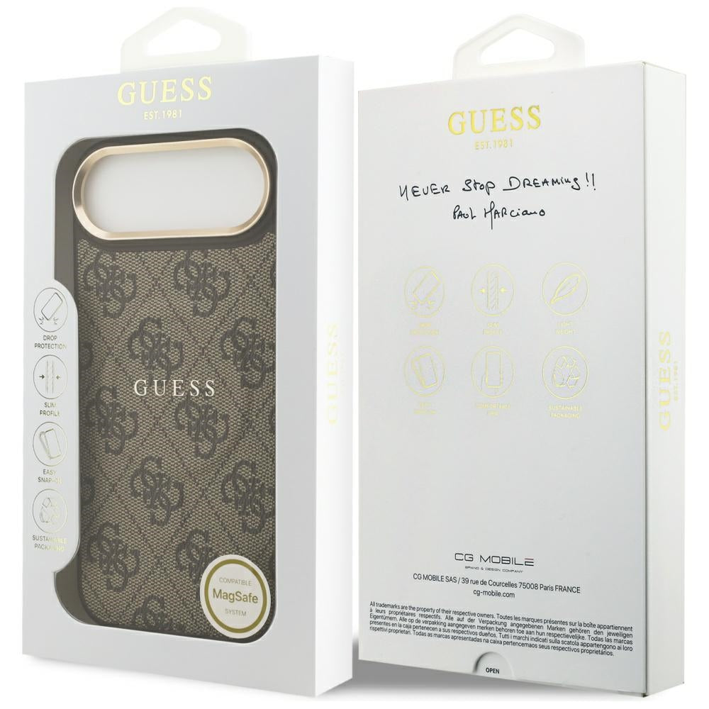 Husa de protectie Guess Hardcase 4G Classic MagSafe (GUHMP17MP4MSEGCW) compatibil cu iPhone 17 Air, Maro