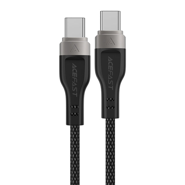 Cablu Acefast (C11-03), Magnetic Winding, Fast Charging, Type-C to Type-C, 60W, 3A, Adjustable Lenght, 1.2m, Negru