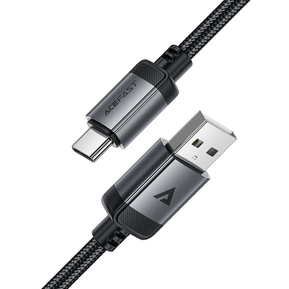 Cablu Acefast (C20-04), USB to Type-C, 3A, Fast Charging, Bend-Resistant, Nylon Braid, 1.2m, Negru