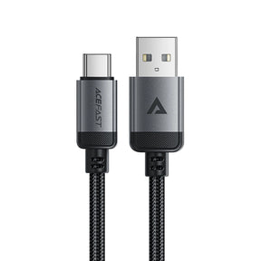 Cablu Acefast (C20-04), USB to Type-C, 3A, Fast Charging, Bend-Resistant, Nylon Braid, 1.2m, Negru
