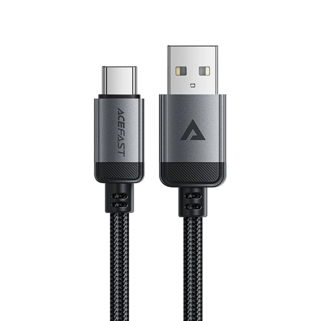 Cablu Acefast (C20-04), USB to Type-C, 3A, Fast Charging, Bend-Resistant, Nylon Braid, 1.2m, Negru