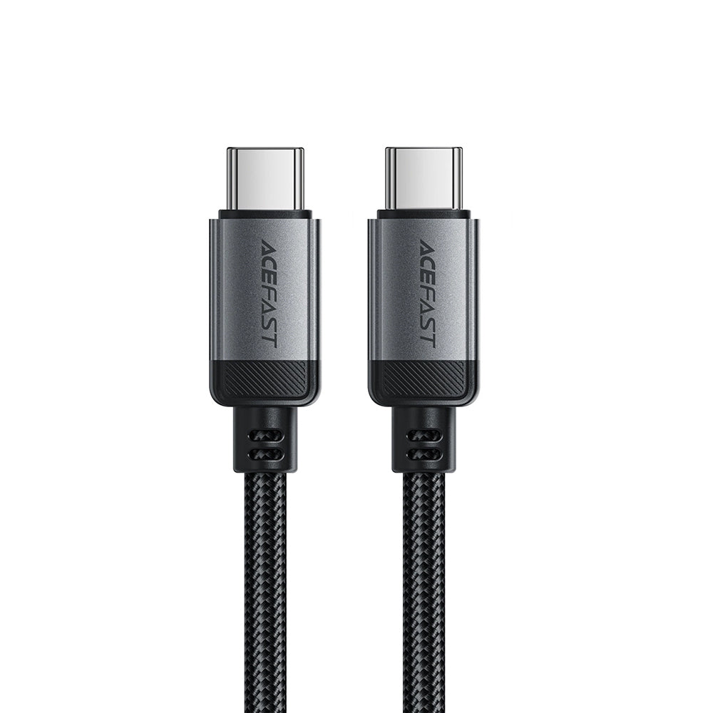 Cablu Acefast (C20-03), USB-C to Type-C, 60W, 3A, Fast Charging, Bend-Resistant, Nylon Braid, 1.2m, Negru