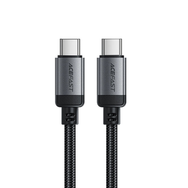 Cablu Acefast (C20-03), USB-C to Type-C, 60W, 3A, Fast Charging, Bend-Resistant, Nylon Braid, 1.2m, Negru