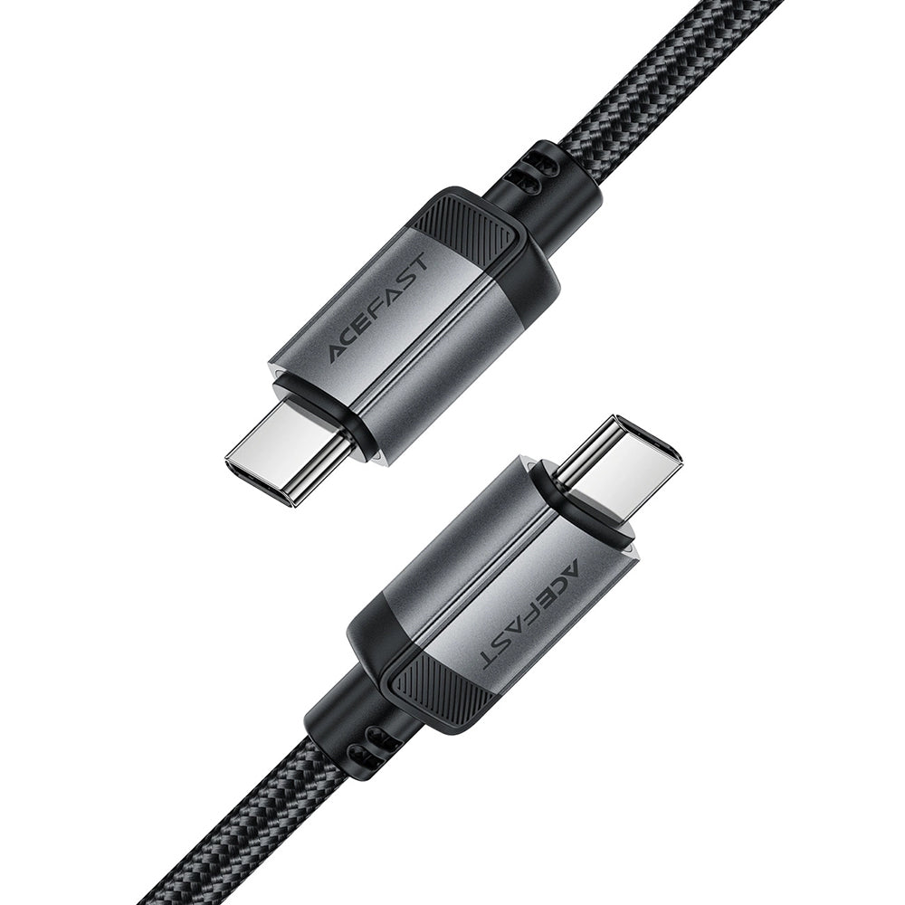 Cablu Acefast (C20-03), USB-C to Type-C, 60W, 3A, Fast Charging, Bend-Resistant, Nylon Braid, 1.2m, Negru