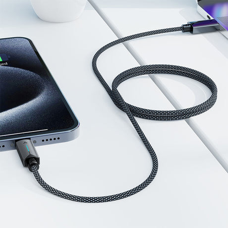Cablu Acefast (C19-04), USB to Type-C, Fast Charging, 3A, Bend-Resistant, Nylon Braid, 1.2m, Negru