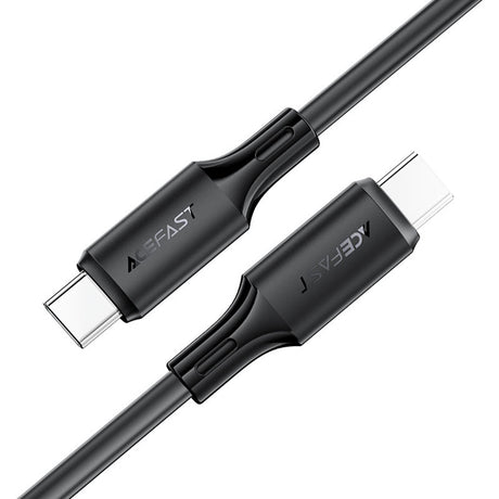 Cablu Acefast (C17-03), Type-C to Type-C, Fast Charging, 60W, 3A, Bend-Resistant, Soft Silicone, 1.2m, Negru
