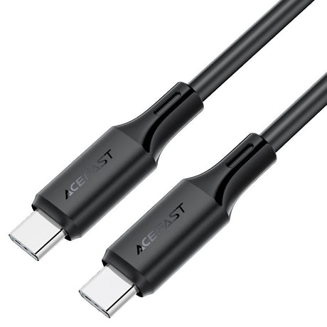 Cablu Acefast (C17-03), Type-C to Type-C, Fast Charging, 60W, 3A, Bend-Resistant, Soft Silicone, 1.2m, Negru