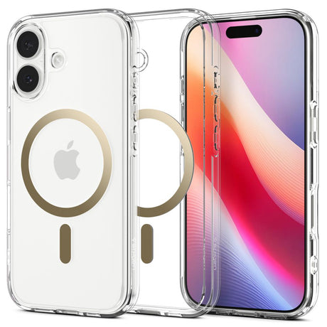 Husa de protectie Spigen Ultra Hybrid MagSafe (ACS10382) compatibil cu iPhone 17, Transparent /Gold