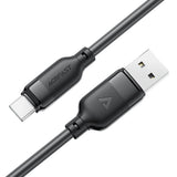 Cablu Acefast (C16-04), Fast Charging, USB to Type-C, 3A, Bend-Resistant, 1.2m, Negru