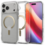 Husa de protectie Spigen Ultra Hybrid MagSafe (ACS10348) compatibil cu iPhone 17 Pro, Transparent /Gold