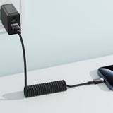 Cablu Acefast (C14-04), Fast Charging, USB to Type-C, Spring Design, 3A, Bend-Resistant, 1.2m, Negru