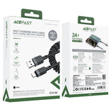 Cablu Acefast (C14-04), Fast Charging, USB to Type-C, Spring Design, 3A, Bend-Resistant, 1.2m, Negru