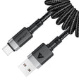 Cablu Acefast (C14-04), Fast Charging, USB to Type-C, Spring Design, 3A, Bend-Resistant, 1.2m, Negru