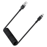 Cablu Acefast (C14-04), Fast Charging, USB to Type-C, Spring Design, 3A, Bend-Resistant, 1.2m, Negru