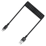 Cablu Acefast (C14-04), Fast Charging, USB to Type-C, Spring Design, 3A, Bend-Resistant, 1.2m, Negru