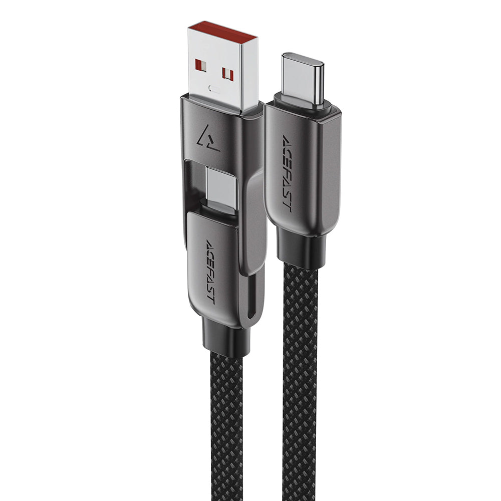 Cablu Acefast (C13-05), Fast Charge, Type-C to USB, Type-C, 60W, 3A, Bend-Resistant, Short Design, 0.2m, Negru