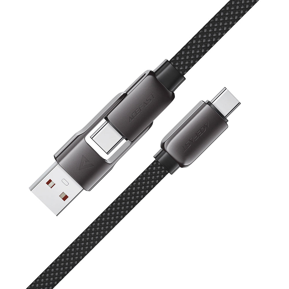 Cablu Acefast (C13-05), Fast Charge, Type-C to USB, Type-C, 60W, 3A, Bend-Resistant, Short Design, 0.2m, Negru