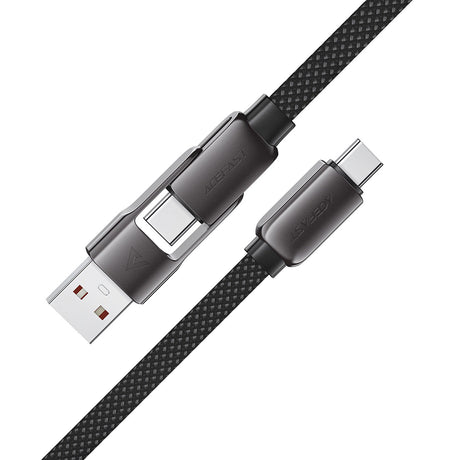 Cablu Acefast (C13-05), Fast Charge, Type-C to USB, Type-C, 60W, 3A, Bend-Resistant, Short Design, 0.2m, Negru