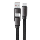 Cablu Acefast (C13-05), Fast Charge, Type-C to USB, Type-C, 60W, 3A, Bend-Resistant, Short Design, 0.2m, Negru
