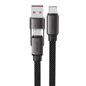 Cablu Acefast (C13-05), Fast Charge, Type-C to USB, Type-C, 60W, 3A, Bend-Resistant, Short Design, 0.2m, Negru