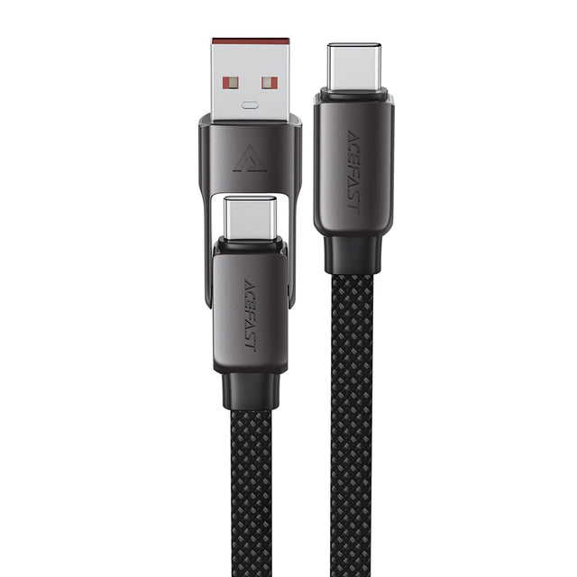 Cablu Acefast (C13-05), Fast Charge, Type-C to USB, Type-C, 60W, 3A, Bend-Resistant, Short Design, 0.2m, Negru