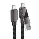 Cablu Acefast (C13-05), Fast Charge, Type-C to USB, Type-C, 60W, 3A, Bend-Resistant, Short Design, 0.2m, Negru