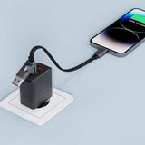 Cablu Acefast (C13-05), Fast Charge, Type-C to USB, Type-C, 60W, 3A, Bend-Resistant, Short Design, 0.2m, Negru