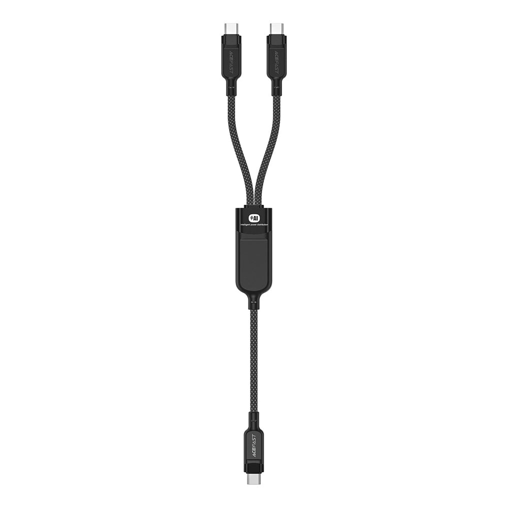 Cablu Acefast (C5-11), Fast Charging, USB-C to 2x Type-C, 2in1, 100W, 20V/5A, 480Mb/s, 1.2m, Negru