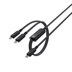 Cablu Acefast (C5-11), Fast Charging, USB-C to 2x Type-C, 2in1, 100W, 20V/5A, 480Mb/s, 1.2m, Negru
