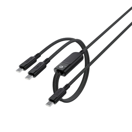Cablu Acefast (C5-11), Fast Charging, USB-C to 2x Type-C, 2in1, 100W, 20V/5A, 480Mb/s, 1.2m, Negru