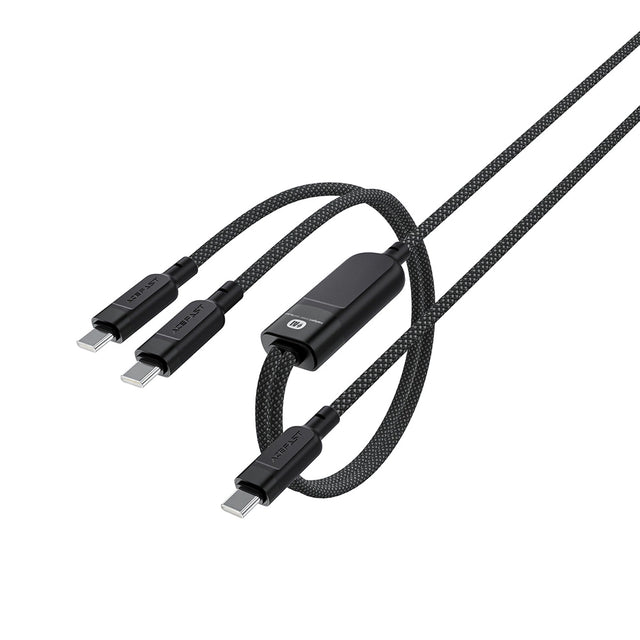 Cablu Acefast (C5-11), Fast Charging, USB-C to 2x Type-C, 2in1, 100W, 20V/5A, 480Mb/s, 1.2m, Negru