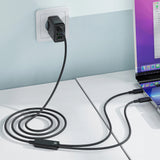 Cablu Acefast (C5-11), Fast Charging, USB-C to 2x Type-C, 2in1, 100W, 20V/5A, 480Mb/s, 1.2m, Negru