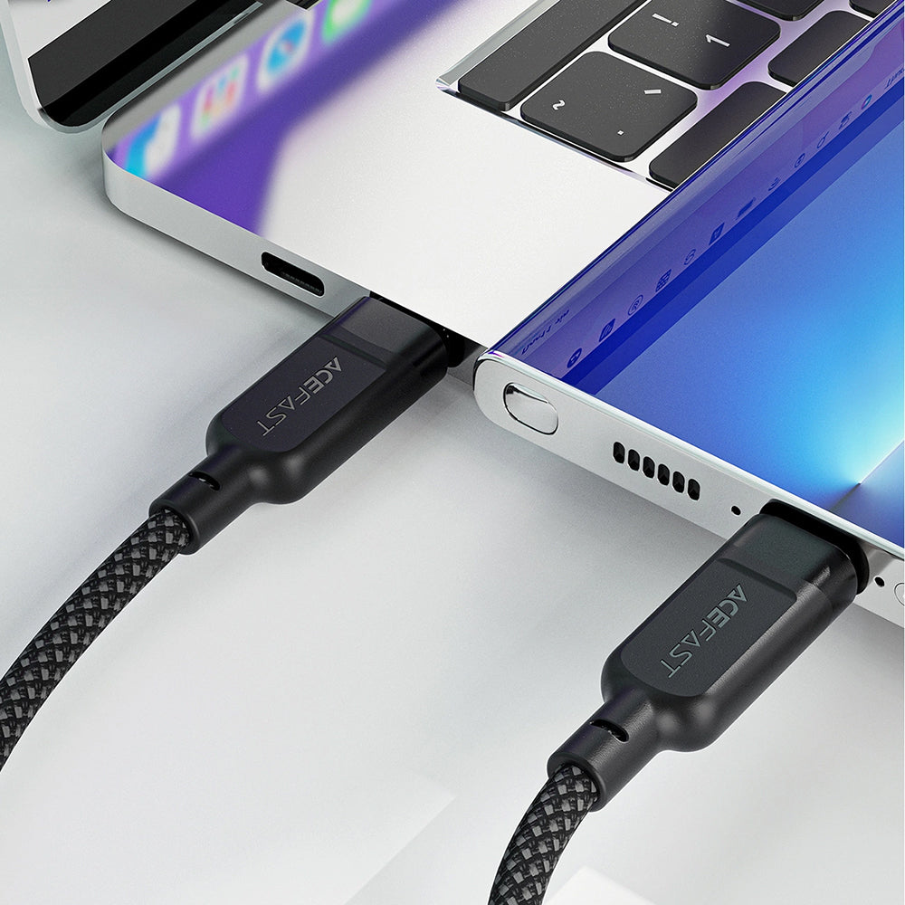 Cablu Acefast (C5-11), Fast Charging, USB-C to 2x Type-C, 2in1, 100W, 20V/5A, 480Mb/s, 1.2m, Negru
